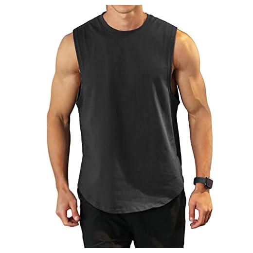 Hombres Entrenamiento Culturismo Camiseta sin Mangas Entrenamiento Deportivo Gimnasia Camiseta sin Mangas algodón Corte sin Mangas músculo Camiseta Negro M