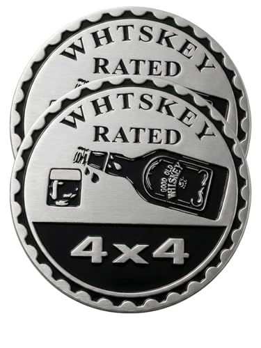 Image of 2 PCS Beer Rated Car Emblem 4 x 4 Metal Automotive Badge 3D Metal Car Badges Emblems Round Emblem Decals Car Badge Decals Stickers Compatible with Vehicles Trucks SUV RV Decorations(Beer)