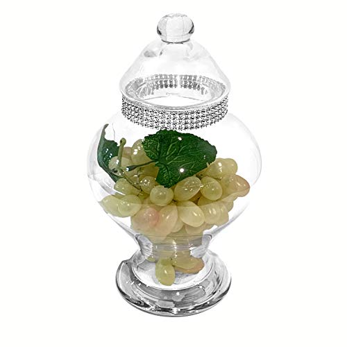 Wgv Apothecary Jar, Width 6.7", Height 12", Clear Urn Round Glass Storage Container Fruit Food Cake Candy Liquid Jar With Lid For Wedding Party Ceremony Banquet Event Office Home Decor 1 Piece #TOP4