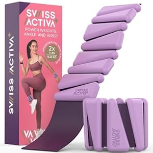 Swiss Activa+ 1 lb pols- en enkelgewichten set van 2, verstelbare gewichtensets voor vrouwen – Cardio, trainingsapparatuur Krachttraining, pilates-apparatuur voor thuisworkout.
