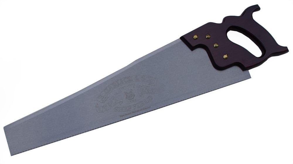 Lynx 20" 10 TPI Panel hand saw Crosscut Saw - Taper Ground Blade - Stained Beech Handle - Made in Sheffield England Thomas Flinn