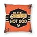 Produktbild Retro Throw Pillow Cushion Cover,Hot Rod Grunge Poster Design with Custom Truck Americana Vintage Engine,Decorative Square Accent Pillow Case 20x20