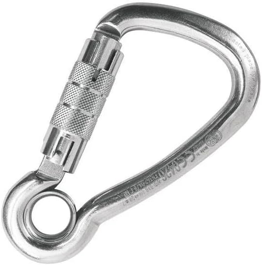 Kong Italy Harness Eye Twist Lock Carabiner, AISI 316 Stainless Steel Asymmetric Connector with Fixed Eye