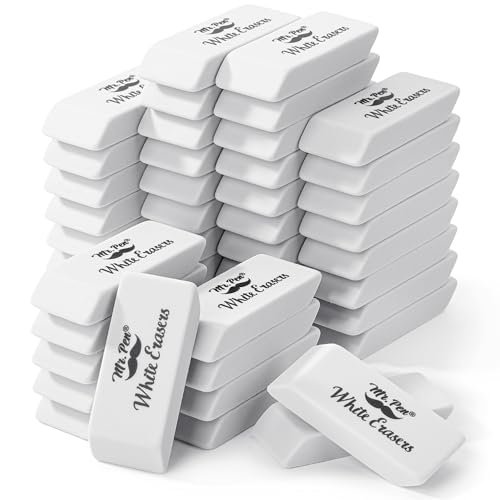 Image of Mr. Pen- White Pencil Eraser, 36 Pack | Large Latex Free Block Erasers Bulk for School, Office, Art Sketching, Homework, Exams, Clean Smudge-Free Correction
