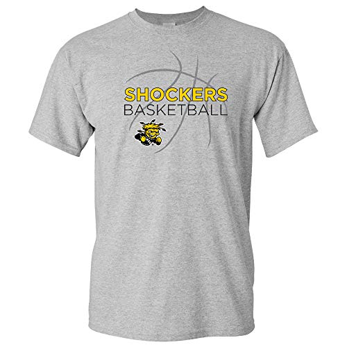 UGP Campus Apparel AS1236 - Wichita State Shockers Basketball Sketch T-Shirt - X-Large - Sport Grey