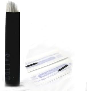 Microblading Needles,Blossm 50PCS 12CF Shape Tattoo Eyebrow Tattoo Needle For 3D Embroidery Manual Microblade Pen Permanent Makeup Supplies (12cf)
