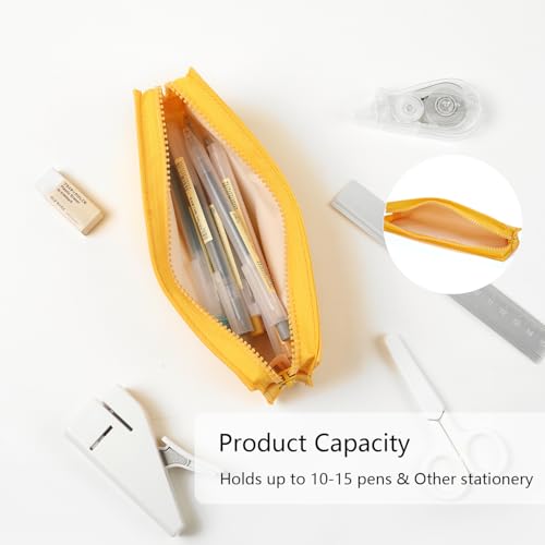 Image of Oxford Fabric Pencil Case Lightweight and Durable Ideal Pencil Pouch (Yellow /Oxford,Oxford Fabric)