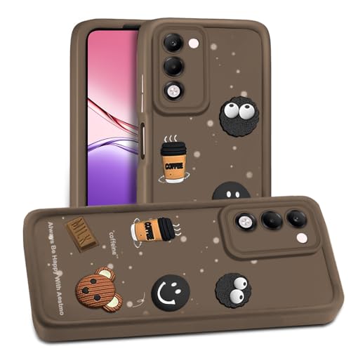 Image of AESTMO Back Case Cover for Oppo K13X 5G / Oppo A5 5G Cover | Cute Fun Cartoon 3D Ball | Coffee Silicone Case | Full Body Protection | Camera Protection Back Oppo K13X 5G / Oppo A5 5G (Black)