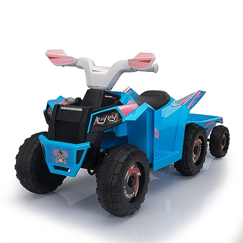TOBBI 6V Ride On ATV with Trailer,4 Wheeler Electric Quad Vehicle for 3-6 Year,Electric Ride On Toy w/Music,Bluetooth,Safety Belt,Battery Powered 4-Wheeller Quad Car Toy