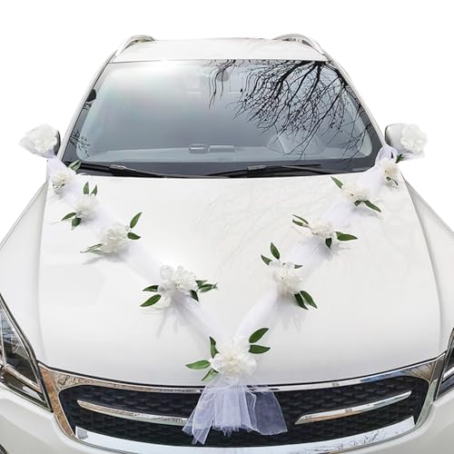 TYFGRT Guirnalda De Boda para Coche De 1 Pieza, Guirnalda De Accesorios para Coche, Guirnalda De Decoración De Coche De Boda, Decoración De Capó De Coche, Guirnalda De Decoración De Boda para Puerta