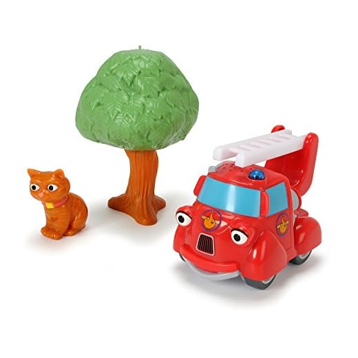 Dickie Toys - Stadens hjältar, Fiona brandkår lekset, brandbilen med ljus, originallåtar, ljud och fri körfunktion, inklusive samlarkort med hemlig kod