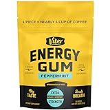 Viter Energy 60mg Caffeine Gum (Peppermint Flavor, 30 Pieces) - Sugar Free, Vitamin B3, B6, B9, B12, Zero Calories, Caffeinated Energy Chews, Nootropic Focus Supplement for Men & Women