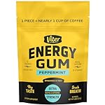 Viter Energy 60mg Caffeine Gum (Peppermint Flavor, 30 Pieces) - Sugar Free, Vitamin B3, B6, B9, B12, Zero Calories, Caffeinated Energy Chews, Nootropic Focus Supplement for Men & Women