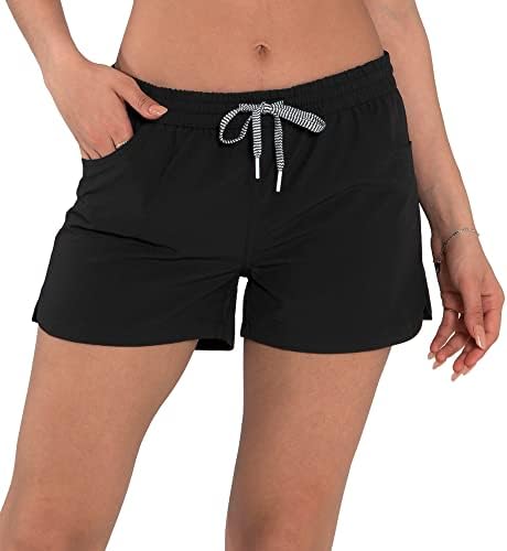 Womens Swim Shorts UPF50+ Board Shorts Quick Dry Beach Shorts Drawstring Sports Summer Bottom