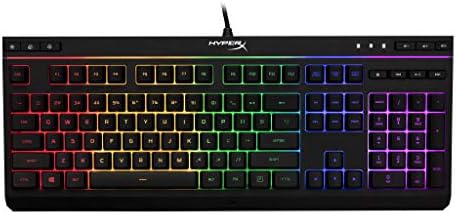 HyperX Alloy Core RGB 'Gaming Keyboard 'Comfortable Quiet Silent Keys with RGB LED Lighting Effects, Spill Resistant, Dedicated Keys, Compatible with Windows 10/8.1/8/7 'Black (Renewed)