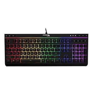 HyperX Alloy Core RGB Wired Gaming Keyboard LED Backlit, Anti-Ghosting, Spill Resistant, Quiet Responsive Keys, Full Size, for PC, PS5, PS4, Xbox Series X|S, Xbox One Windows English – Black (Renewed)