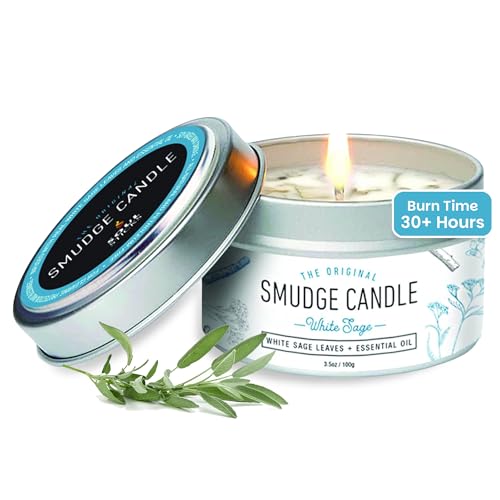 SOUL STICKS Smudge Candle for Cleansing House, Meditation, Chakra Healing, Aromatherapy | 3.5 Ounce Smudge Candle for Spiritual Cleansing (White Sage)