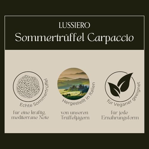 Lussiero Sommertrüffel Carpaccio Schwarze Trüffel Tartufo Trüffelscheiben Tuber Aestivum 80g