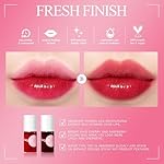 Lip Tint Stain Set, Korean Water Tint Lightweight Non-sticky, Waterproof Long Lasting Liquid Blush & Lip Stain, Transfer-Proof, Matte Finish Lip Color Makeup (made into jam) - Image 3