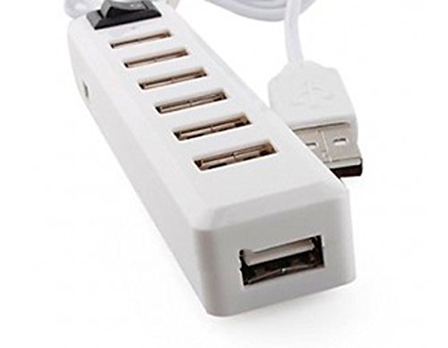 Hub Usb 2.0 Desconocido HUB USB 2.0 7 Puertos LADRON MULTIPUERTO CONCENTRADOR MULTIPLICADOR Blanco