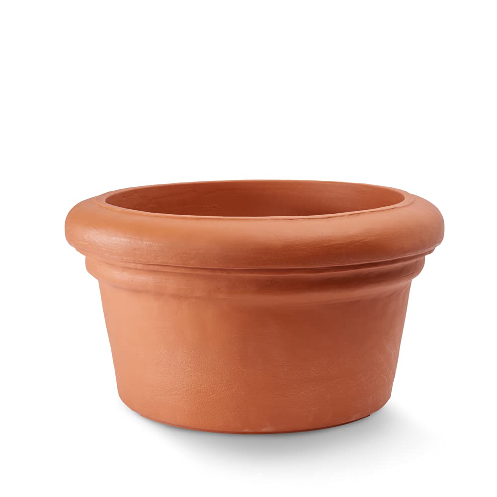 Garden Italia Vasi SUPER OFFERTA Vaso per piante Conca liscia ICNB Diam.55 cm – alt.30 – in resina colore terracotta - Made in Italy - antiurto - leggero