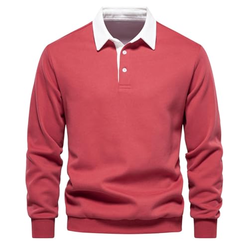 Sweat à hoodie léger pour homme avec col à revers et boutons casual