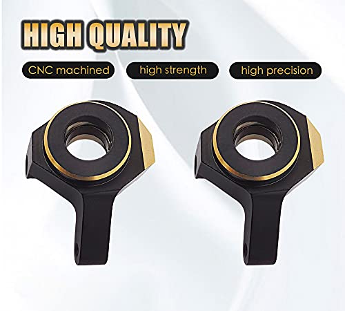 HOPLEX Heavy Duty Brass Steering Knuckles Black Coating Finish Front Steering Cup Steering Knuckle Upgrade Accessories for 1/24 RC Crawler Axial SCX24 90081 Parts