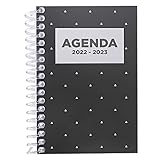 AGENDA ESCOLAR CURSO LECTIVO: agendas escolares para el curso lectivo año 2022-2023. Esta agenda contiene los meses comenzando desde Septiembre hasta finalizar en Junio incluído. Aunque los meses Julio y Agosto vienen de manera reducida pero con espacio para escribir notas.