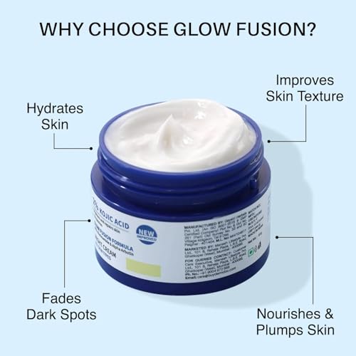 Image of DERMDOC 2% Kojic Acid Glow Fusion Formula Night Cream with Niacinamide & Alpha Arbutin for Skin Brightening | Face Cream I Night Cream I Kojic Acid Brightening Cream I Glowing Skin 15g