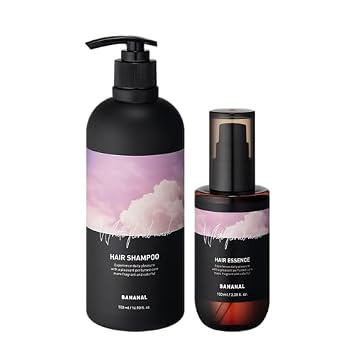 Perfumed Hair Shampoo & Essence Set Frizz Control, Shine & Damage Care Botanical Oils, Keratin & Amino Acids Sulfate-Free White Floral Musk Scent Korean Hair Scalp Care, 500ml + 100ml