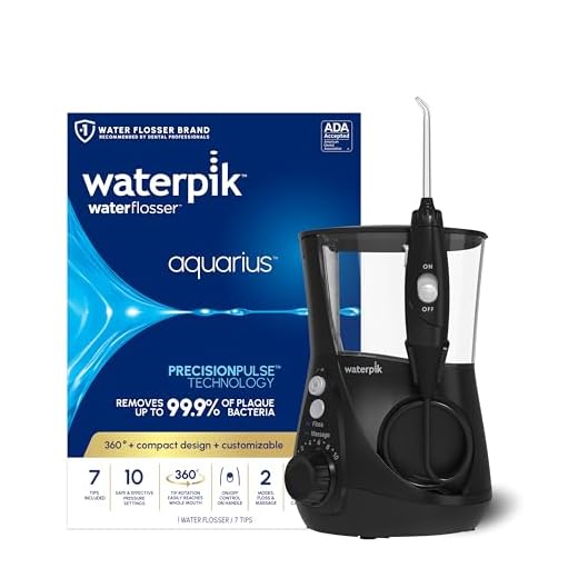 Waterpik Aquarius Water Flosser For Teeth Cleaning, Gums, Braces, Dental Care, Electric Power With 10 Settings, 7 Tips For Multiple Users And Needs, ADA Accepted, Black WP-662, Packaging May Vary