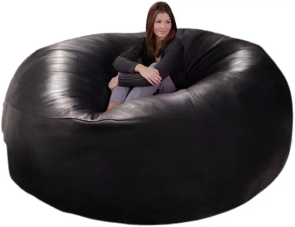 Puff gigante Casal 140x60 sem ene quarto， design moderno em suedena decoração(Preto Courino)