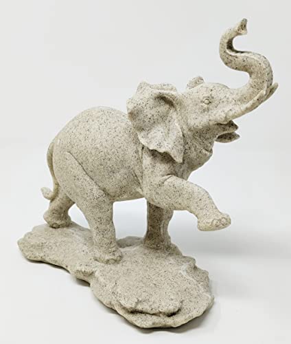 JRose Collections Feng Shui Trunk Up Gravel Grey Elephant para ganancias financieras, éxito empresarial, buena suerte y prosperidad 19cms de alto JR1541 Cover