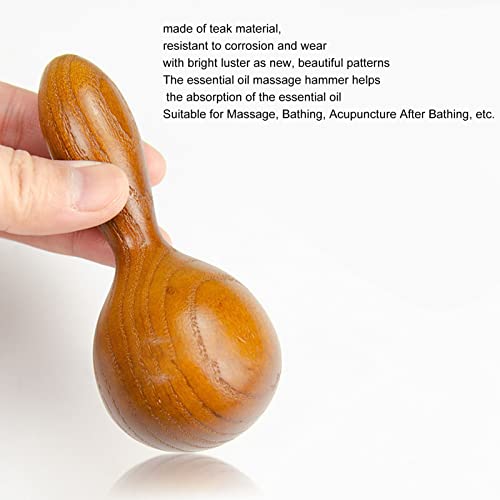 Wood Massage Hammer, Dredge Meridians And Scraping Essential Oil Massage Hammer, Relaxation Round Ball Massager Bath Massage Stick For Spa And Shower #TOP1