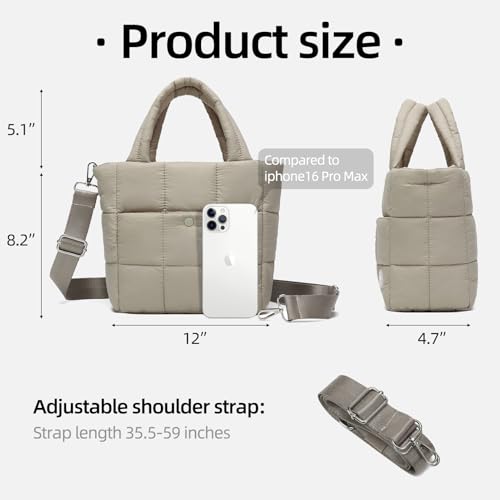 Mini Puffer Bag for Women Quilted Small Crossbody Purse Lightweight Puffy Shoulder Handbag with Adjustable Strap2