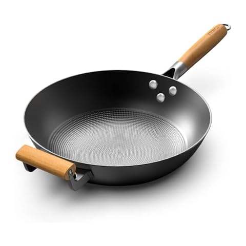 imarku NonStick Wok Pan, 12.6 inch Woks & Stir-Fry Pans Nonstick, Cast Iron Wok with Detachable Handle, Easy Clean Nonstick Frying Pan, Compatible with All Cooktops, Best Gifts for Women/Men Cover