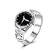 Produktbild GreatFun Damen Herren Kreative Ring Stahl Cool Legierung Finger Ring Uhr Fashion Zifferblatt Quarz Analog Uhr 6 weiß