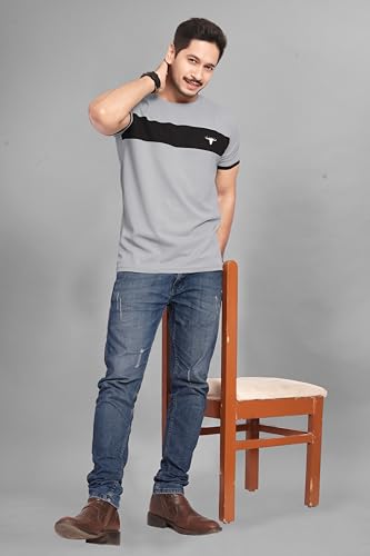 Image of Men's Polister Solid Round Neck Half Sleeve Shirt(D P K P-1284)