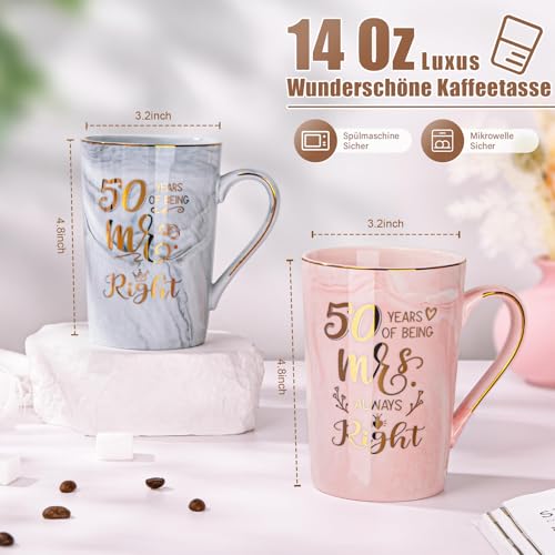 Goldene Hochzeit Geschenke, 50 Hochzeitstag Geschenk, 14Oz Marmoriert Tasse – Ansicht 8