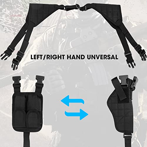 ZZY Shoulder Holster, Adjustable Vertical Gun Holster, Shoulder Holster for Pistols with Double Magazine Pouch, Left and Right Handed Universal Holster for Most Kinds of Pistols - Thumbnail 2