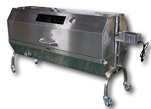 Charotis 62" Charcoal Spit Roaster, 50W Motor, 100% Stainless Steel...