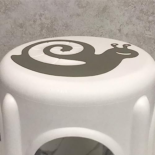 Banquinho de plástico Multiúso Desenho Caracol 24x20cm (Cinza)