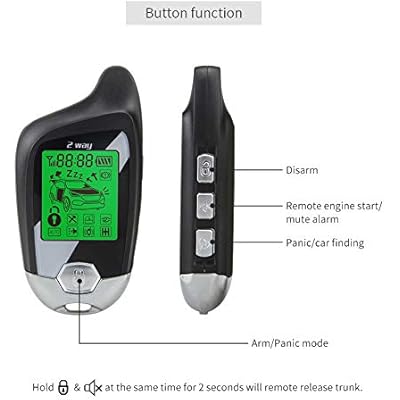 EASYGUARD EC202 2 Way car Alarm System with LCD Pager Display Remote Engine Start & Microwave Sensor DC12V