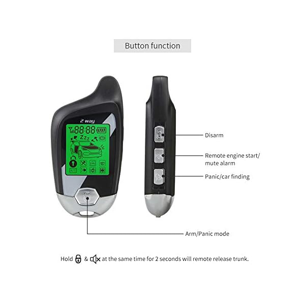 EASYGUARD EC202 2 Way car Alarm System with LCD Pager Display Remote Engine Start & Microwave Sensor DC12V - Image 4