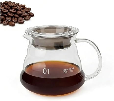 Cafetière en Verre, KINHARD 360 ML Verseuse en Verre, Théière en ...