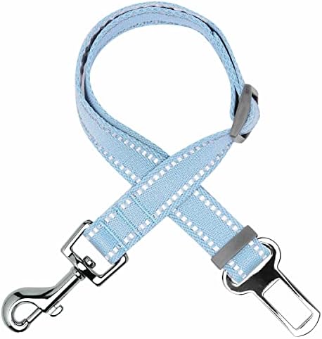 Amazon Brand - Umi Classic Solid Color Adjustable Dog Seat Belt Tether, Pink, Durable Safety Car Vehicle Seatbelts Leads Use with Harness