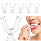 6 canaletas de blanqueamiento dental, transparente termoformable bandeja de blanqueamiento para protección de los dientes, reutilizable protege los dientes de la noche mejora la calidad del sueño