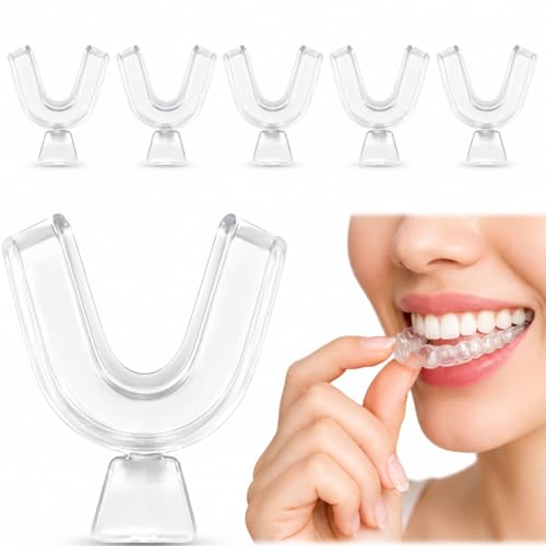 6 Pack Teeth Whitening Trays Clear Moldable Gum Shield for Teeth Protecting Thermoplastic Teeth Mouth Guard Night Guard for Adults Reusable Mouth Trays for Bleaching & Teeth Protection