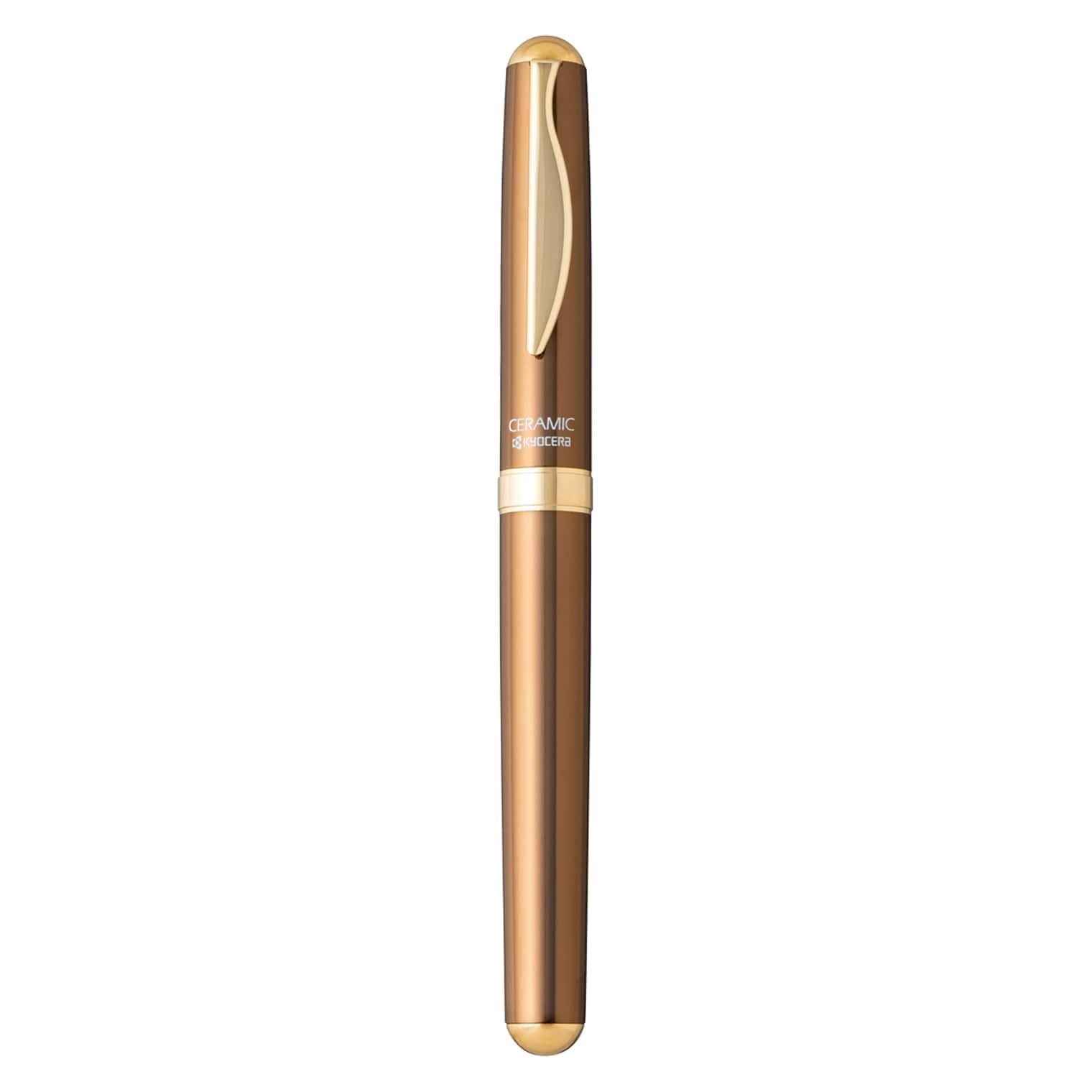 Kyocera Tintenschreiber CERALINER KCB-20 bronze | Aluminiumgehäuse, wasserbasierte Tinte, ergonomische Griffzone, hergestellt in Japan, langlebig, für Büro und Studium