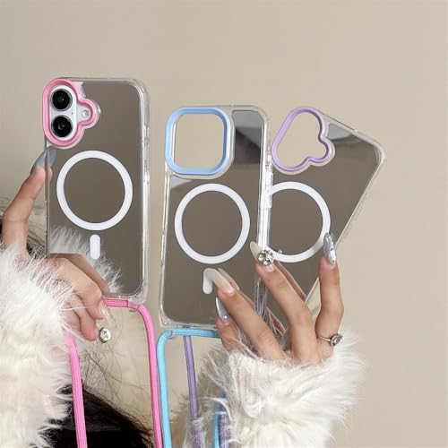 Étui magnétique iPhone 16 Pro Max violet pour vos sorties avec lanière - 7